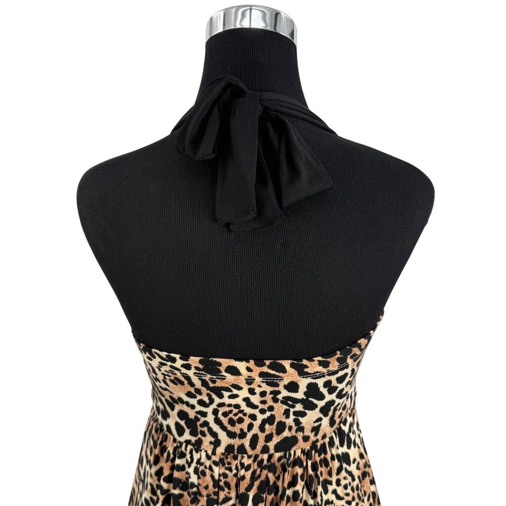 Vintage NWT Candies Leopard Halter Mini Dress S| Y2K Bimbocore McBling Fairycore - Picture 9 of 16